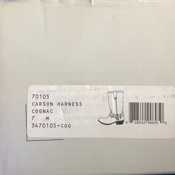 NWT FRYE CARSON HARNESS COGNAC TALL BOOTS SIZE 7M